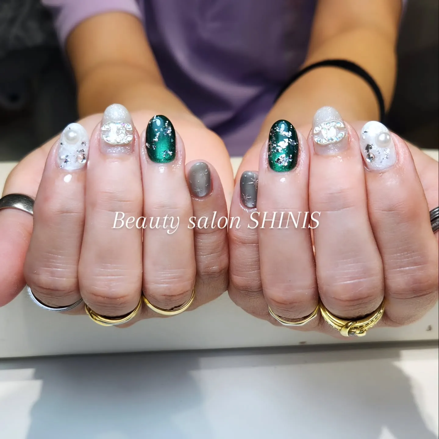 #マグネットネイル#シャネルネイル