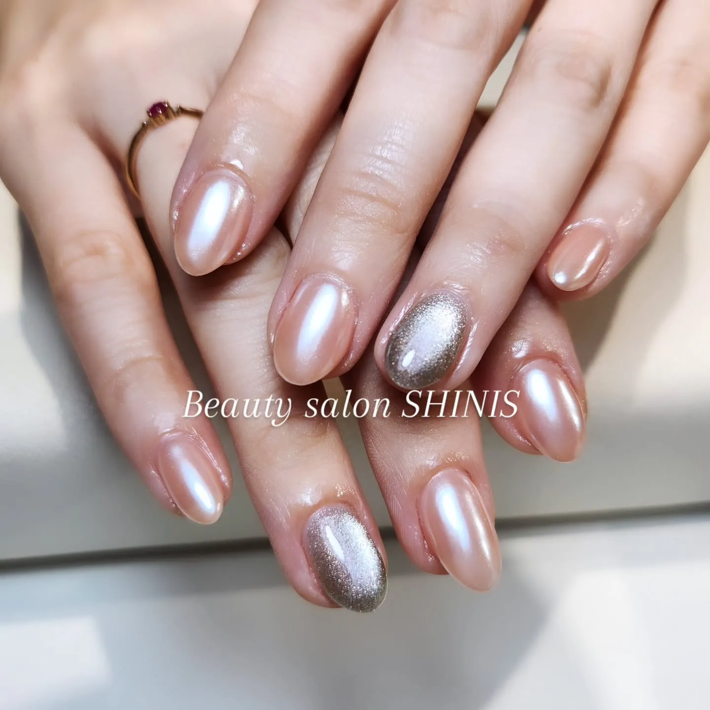 #沖縄ネイルサロン#ネイル#シンプルネイル#ホワイトミラー#...