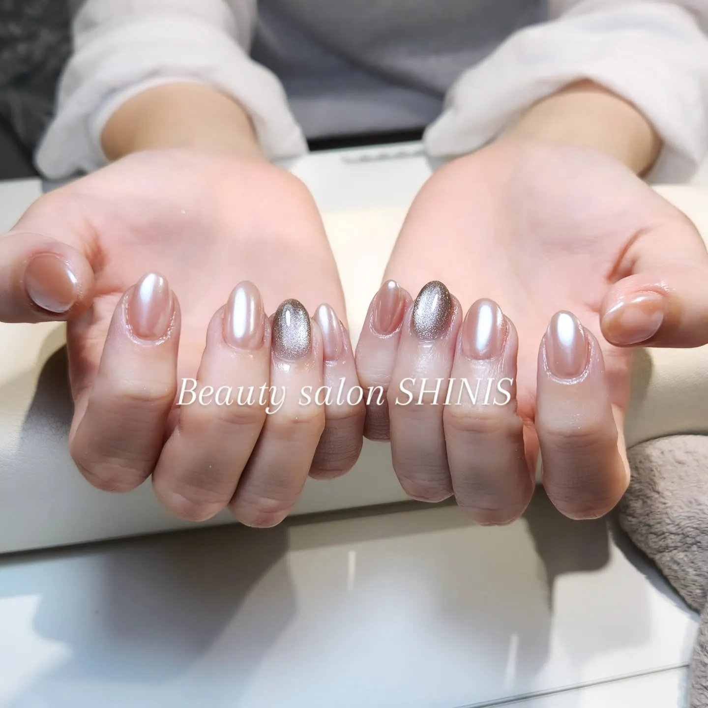 #沖縄ネイルサロン#ネイル#シンプルネイル#ホワイトミラー#...