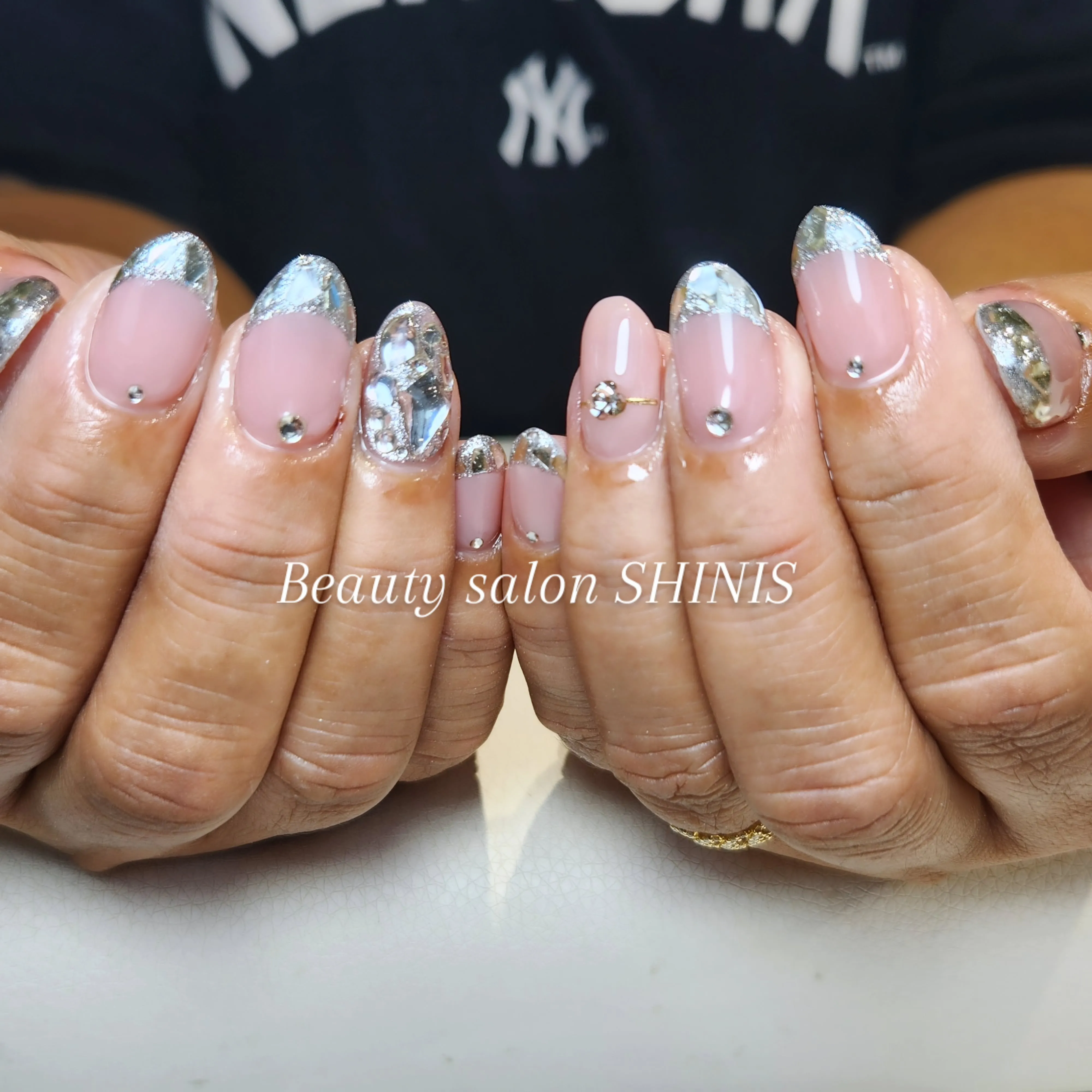 #ネイル#夏ネイル#ガラスフレンチ#埋め付くしネイル#ネイル...